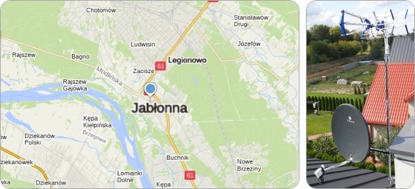 Mapa Gminy Jabłonna i okolic - tu fachowe usługi serwisu, naprawy, montażu i ustawiania anten TV naziemnych i satelitarnych Mapa okolic Gminy Jabłonna w powiecie legionowskim - tu wykonujemy usługi instalacyjne RTV-SAT, montaż, naprawę i ustawianie anten tv