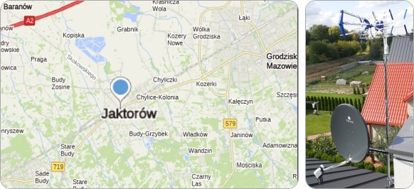 Mapa Gminy Jaktorów i okolic - tu fachowe usługi serwisu, naprawy, montażu i ustawiania anten TV naziemnych i satelitarnych Gmina Jaktorów w powiecie grodziskim - tu wykonujemy usługi antenowe RTV-SAT, montaż, naprawę i ustawianie anten tv