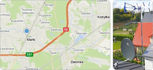 Mapa Marek gdzie oferujemy usługi serwisu, naprawy, montażu i ustawiania anten naziemnych i satelitarnych Mapa Marek gdzie oferujemy usługi instalacji, montażu, naprawy i ustawiania anten