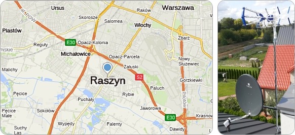 Mapa Gminy Raszyn i okolic - tu fachowe usługi serwisu, naprawy, montażu i ustawiania anten TV naziemnych i satelitarnych Mapa okolic Gminy Raszyn w powiecie pruszkowskim - tu wykonujemy usługi instalacyjne RTV-SAT, montaż, naprawę i ustawianie anten tv