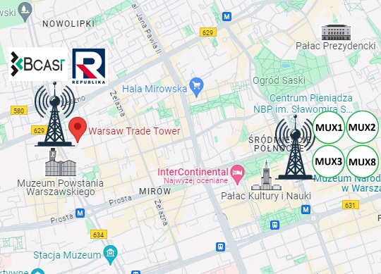 TV Republika nadawany jest na MUX-BCAST z budynku WTT w Warszawie TV Republika nadawany jest na MUX-BCAST z budynku WTT w Warszawie