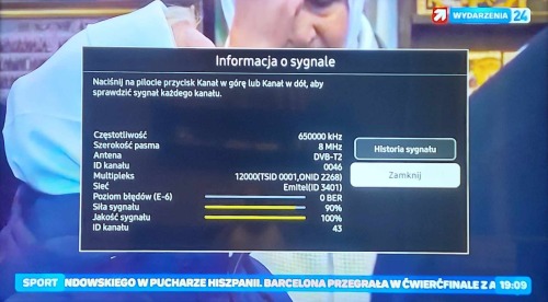 Parametry sygnału kanału Wydarzenia 24