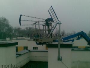 Instalacja anteny DVB-T z podnośnika koszowego Warszawa Białołęka                        