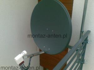 Antena satelitarna zamontowana na balkonie Warszawa Ursynów                        